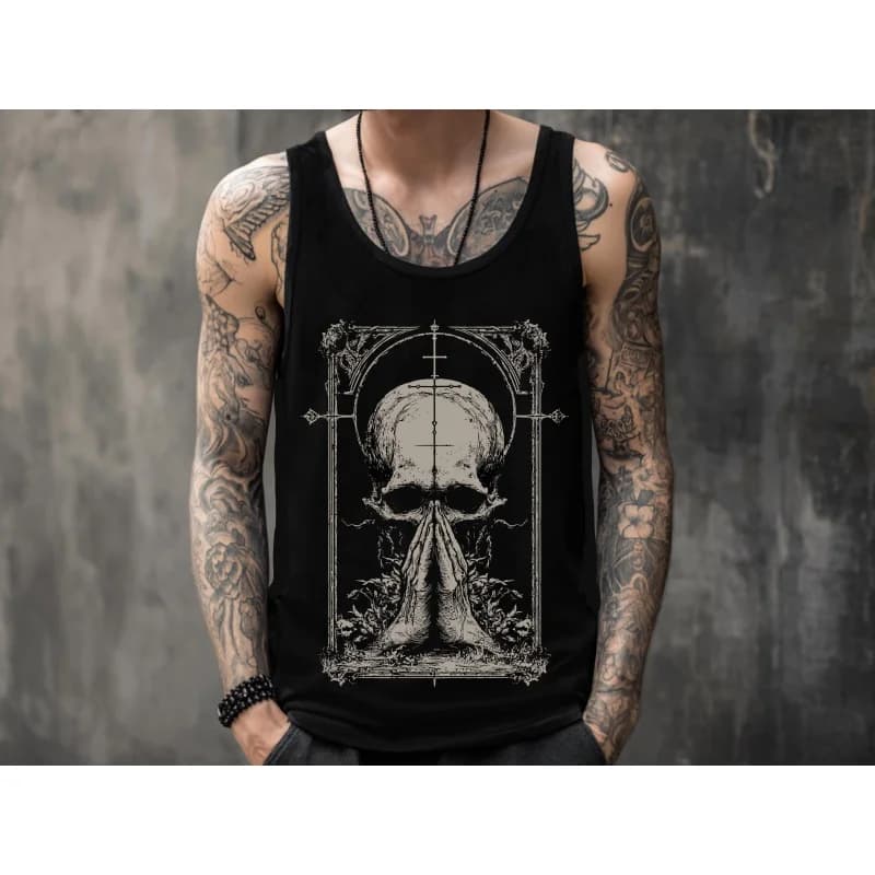 3D Printed Gothic Octopus Phoenix Forest Skull Graphic Tank Tops For Men Dark Art Tees Summer Casual Oversized Sport Street Vest