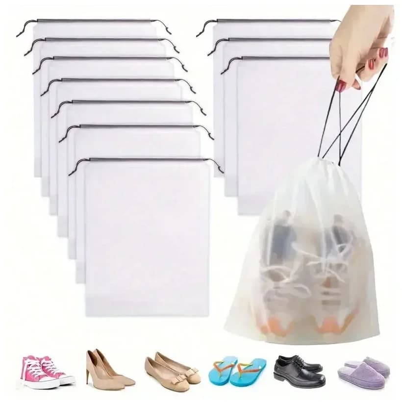 Borse portaoggetti da viaggio portatili – Organizzatori con coulisse satinati per vestiti, scarpe e lingerie