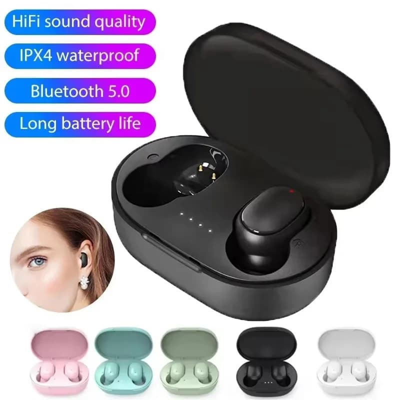 Auricolari TWS senza fili, cuffie Bluetooth, auricolari stereo sportivi impermeabili con microfono per Xiaomi Huawei iPhone