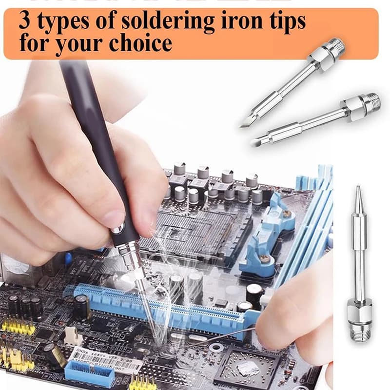 ⭐ 510 Interface Soldering Iron Head Mini Portable Soldering Iron Tip Accessories Tool USB Solder Tip