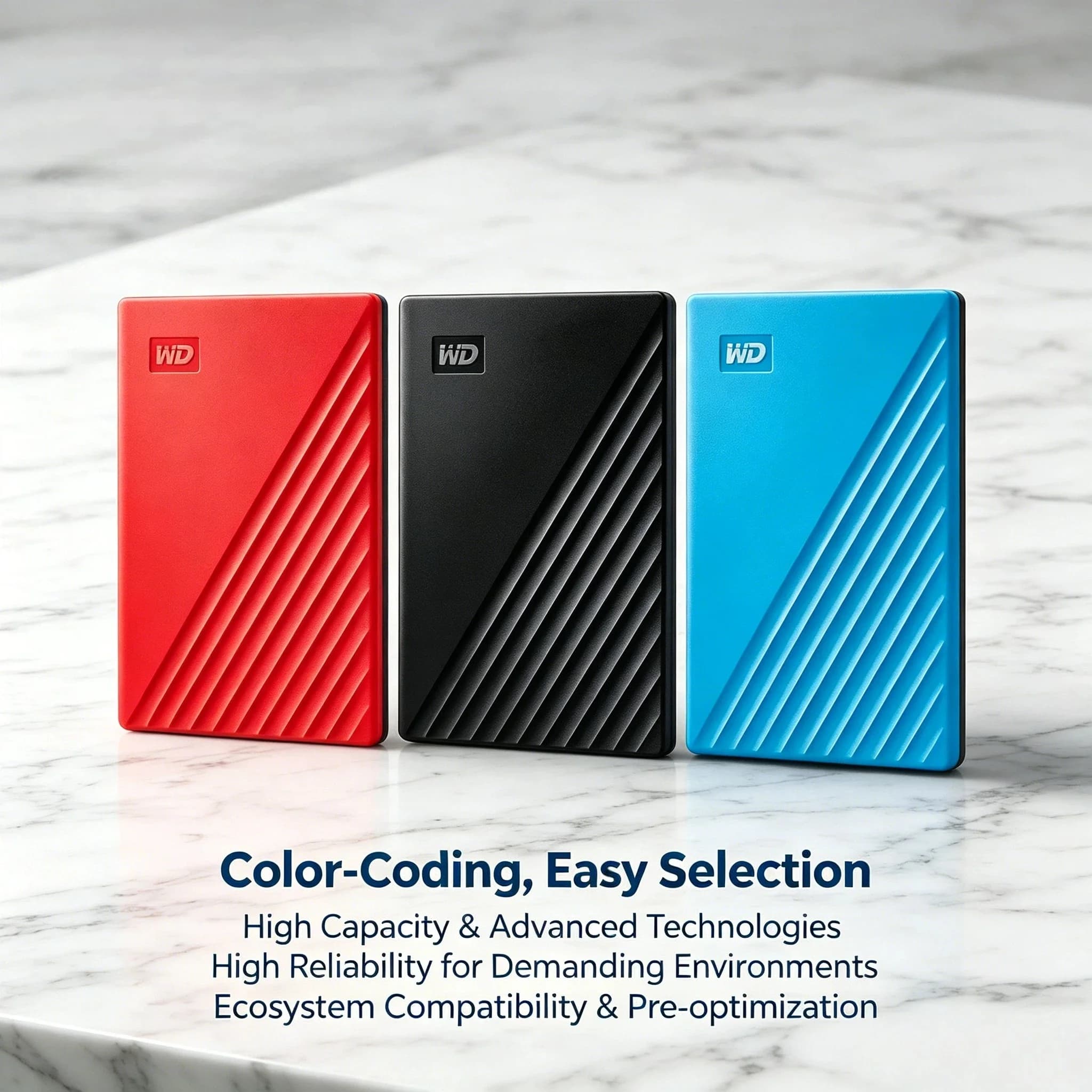 For WD My Passport USB 3.0 External HDD 1TB 2TB 4TB Portable Encrypted High Speed Mobile Storage for Laptop PC Desktop