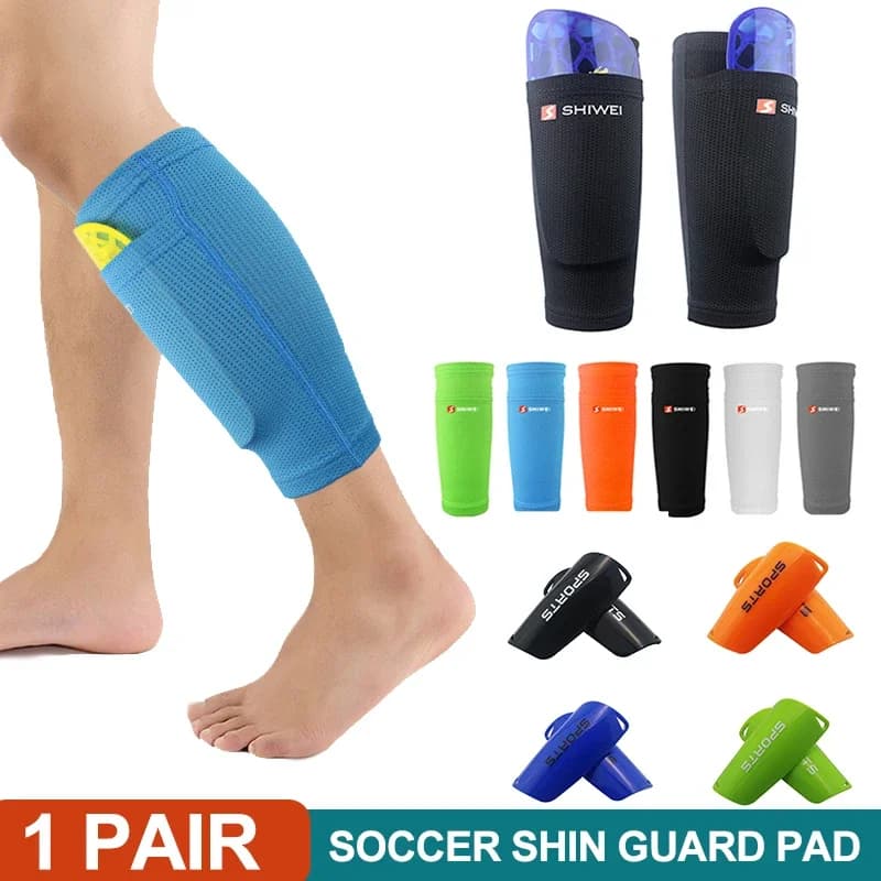 Parastinchi da calcio Ginocchiere sportive Manica al polpaccio Calzino Supporto per le gambe Parastinchi a compressione da calcio anti-distance per bambini adulti