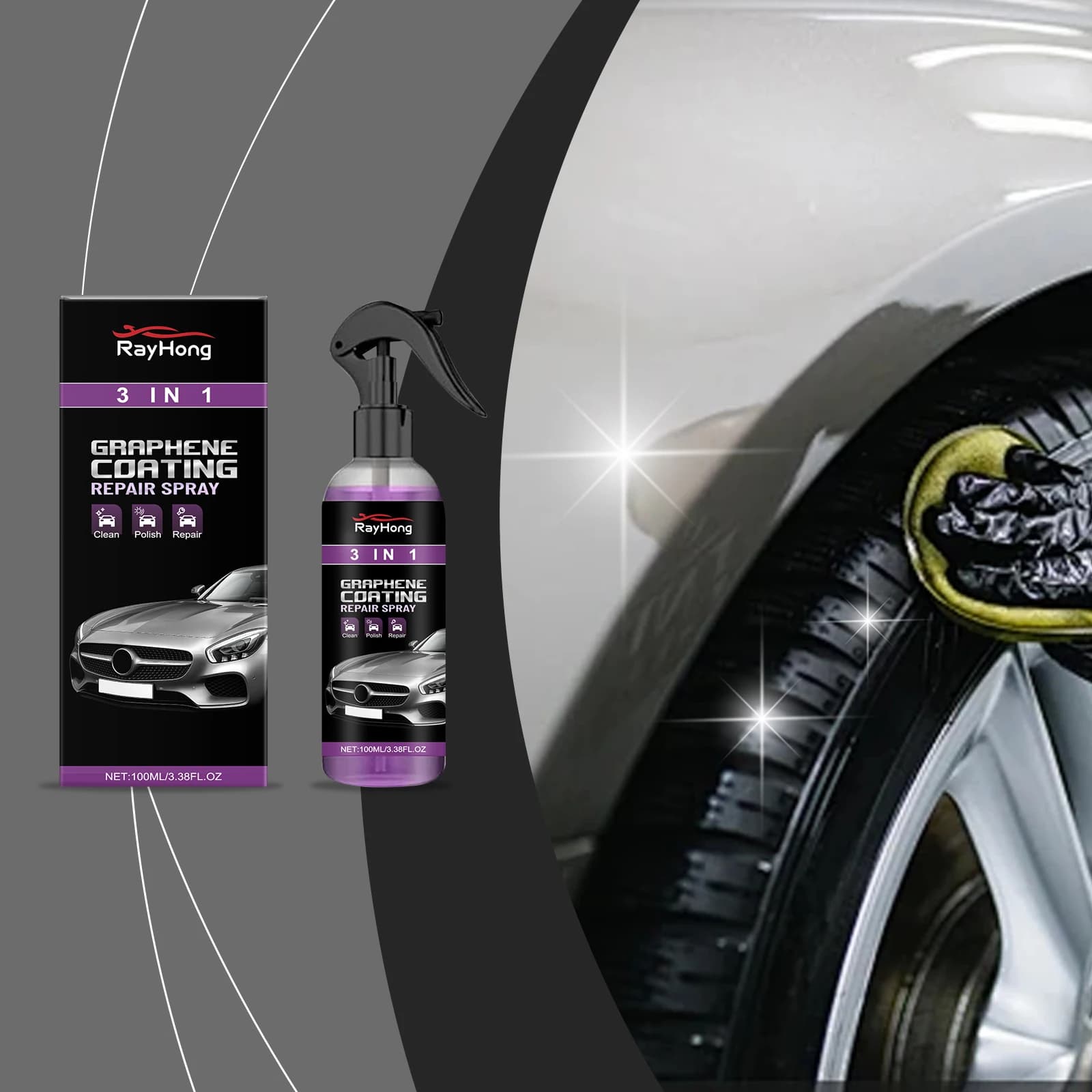 Rivestimento in ceramica per auto Cera protettiva Liquido Potente Auto Nano Spray Strato idrofobico Agente lucidante Cura della vernice lucida 100ml
