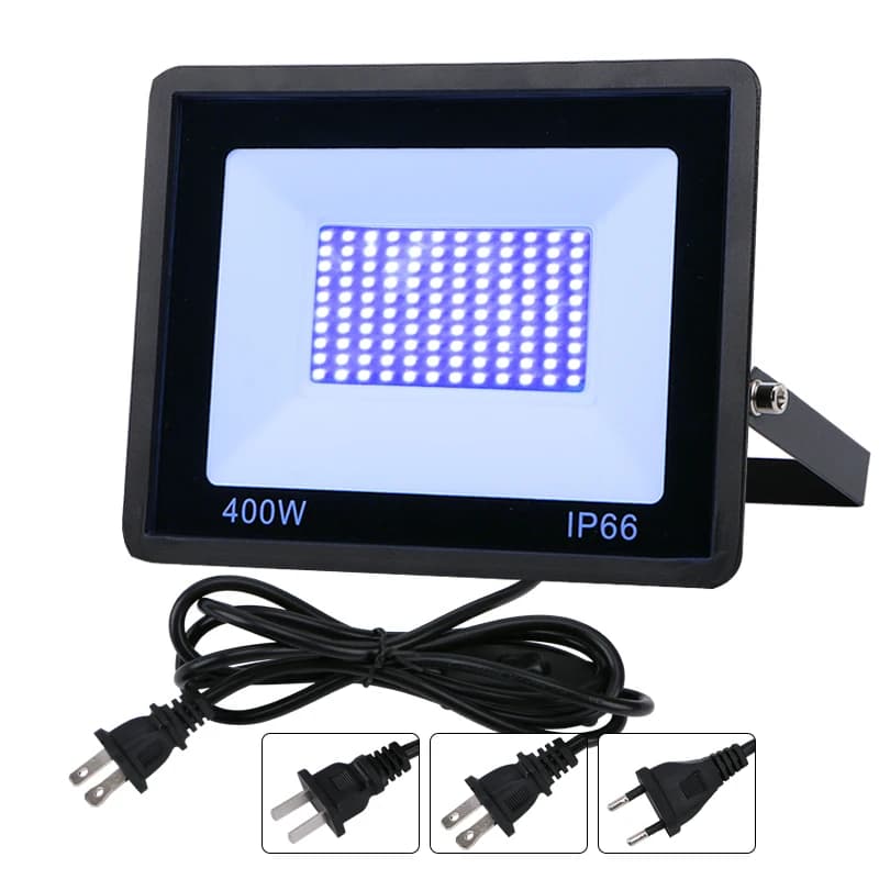 200/400w LED UV GEL Curing Light UV Floodlight 110-240V Halloween Haunted House Party IP66 Waterproof Fluorescent Lamp