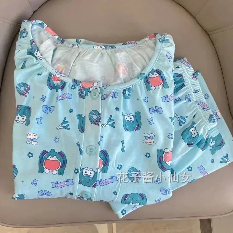2025 aaa Hatsune Miku pigiama per le donne primavera e autunno nuovo cartone animato anime a maniche lunghe carino studente abbigliamento esterno alla moda hom