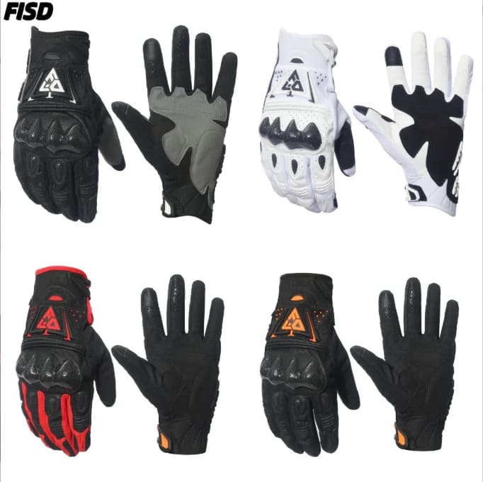 Guanti da moto in fibra di carbonio e pelle PU, accessori per moto da cross, guanti protettivi per ciclismo e simulazione di corse