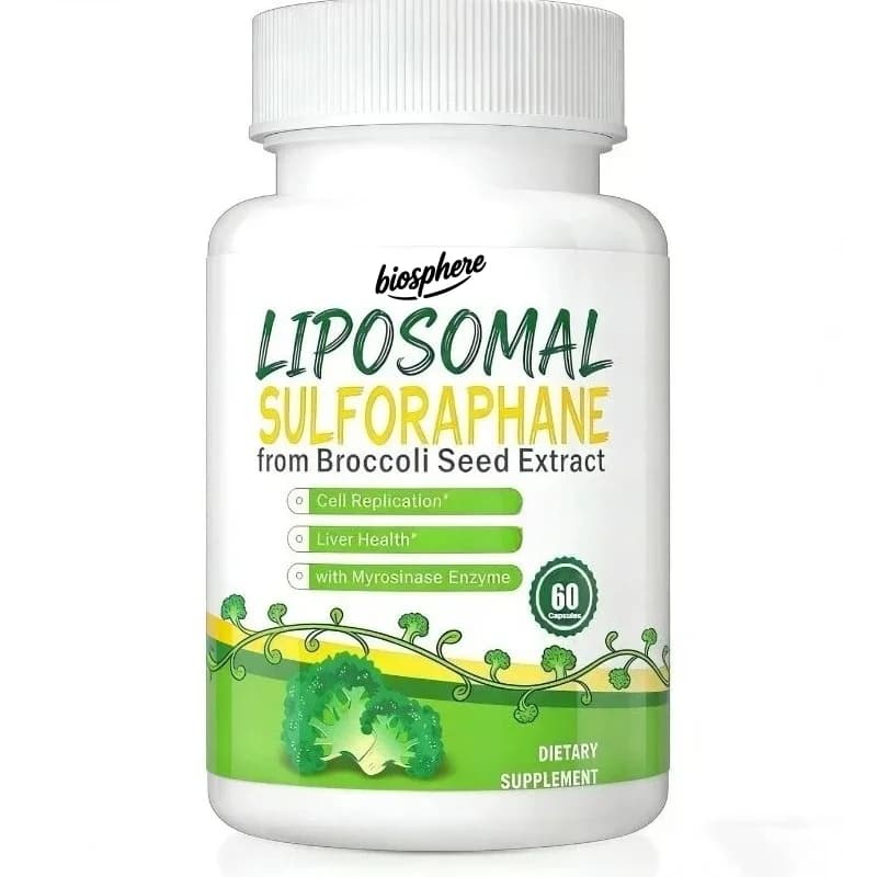 Liposomi di zolfo di ravanello da 550 mg da boccioli di fiori di Xilan e semi di broccoli per un invecchiamento sano e una buona digestione - 60 capsule