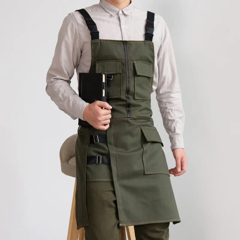 Grembiule moda cucina ristorante barbiere panetteria pasticceria tuta di tela negozio di fiori grembiule multifunzione uomo donna bianco nero