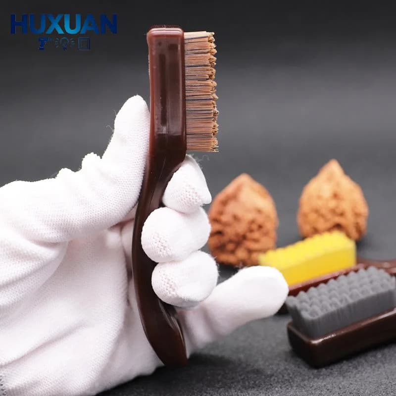 Multifunctional Travel Size Scrub Brush Light Plastic Handle for Shoe Clothes On-the-Go Cleaning