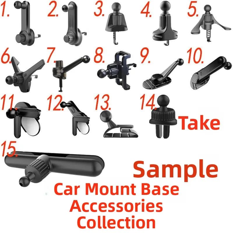 Car Mounted Phone Holder Accessories round Air Conditioner Vent Extended Clip Navigation Base Clamp Head Vehicle Mounted
