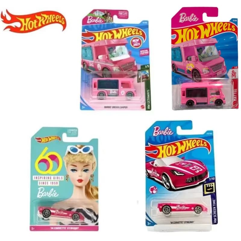 Genuino Disponibile Hot Wheels Barbie Co-Branded Modello di auto in lega Giocattolo di alta qualità Regalo di compleanno Pista Giorno Veicoli da gioco a tema