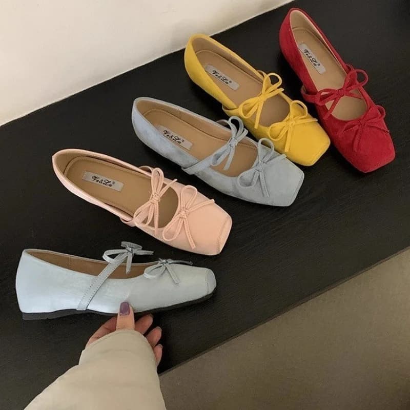Scarpe Casual Eleganti e Comode per Donne, Nuova Moda Primavera-Autunno, Stile Elegante con Fiocco, Scarpe Basse da Lavoro