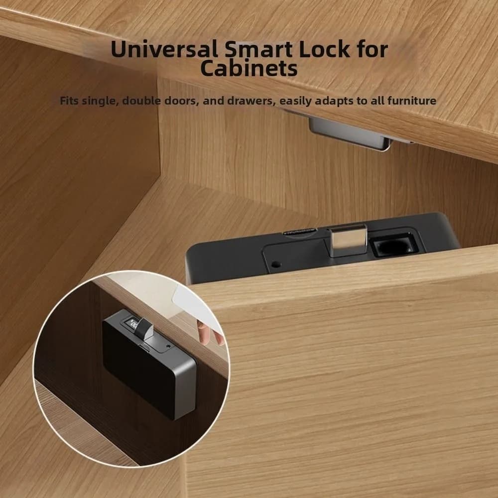 Non Perforated NFC Sensing Drawer Card Lock Invisible Design Battery Display Invisible Smart Lock Card Swiping Double Opening