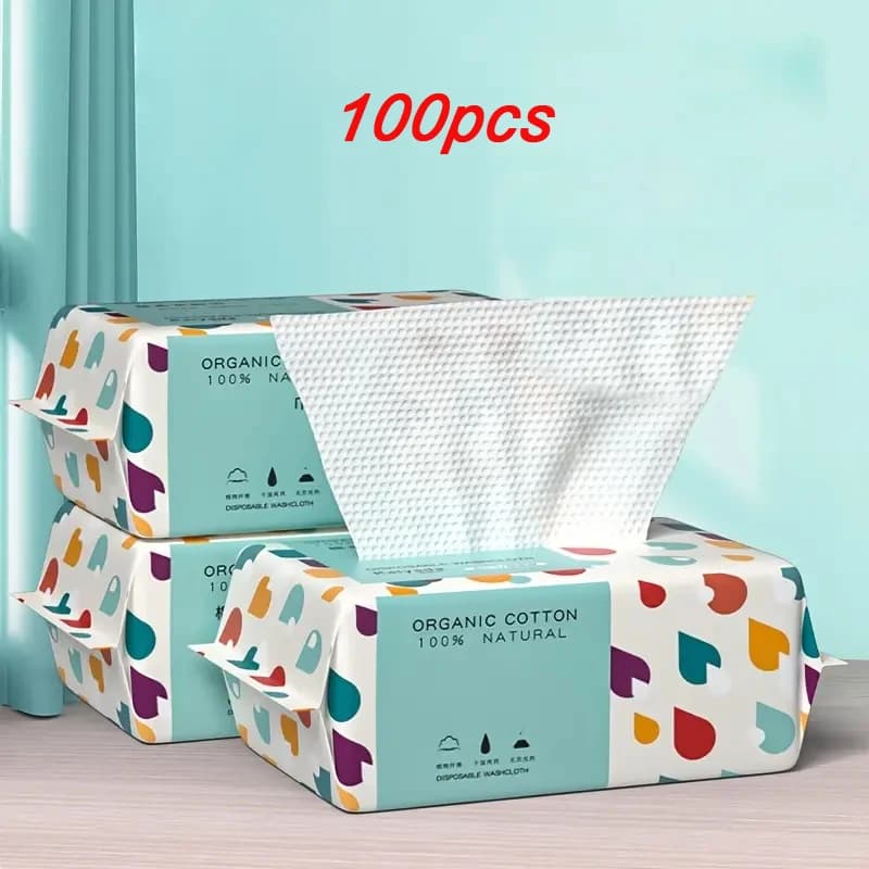 1 disposable towel bag thickened for face 100 soft cotton fabric travel cleaning dry and wet cotton reusable