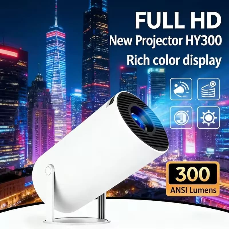 Nuovo Proiettore 4K Android 11 HY300 Wifi6 290ANSI Allwinner H713 BT5.0 1080P Proiettori Portatili per Cinema all'Aperto 1280*720P