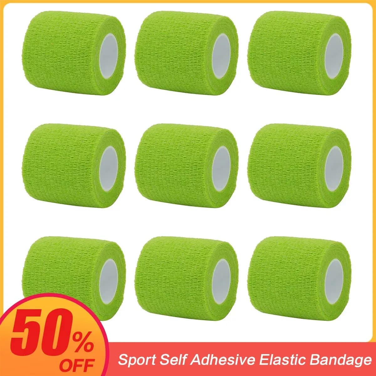 Nastro adesivo per bendaggio elastico autoadesivo sportivo verde erba Elastoplast per cuscinetti di supporto per ginocchio palmo per caviglia da dito