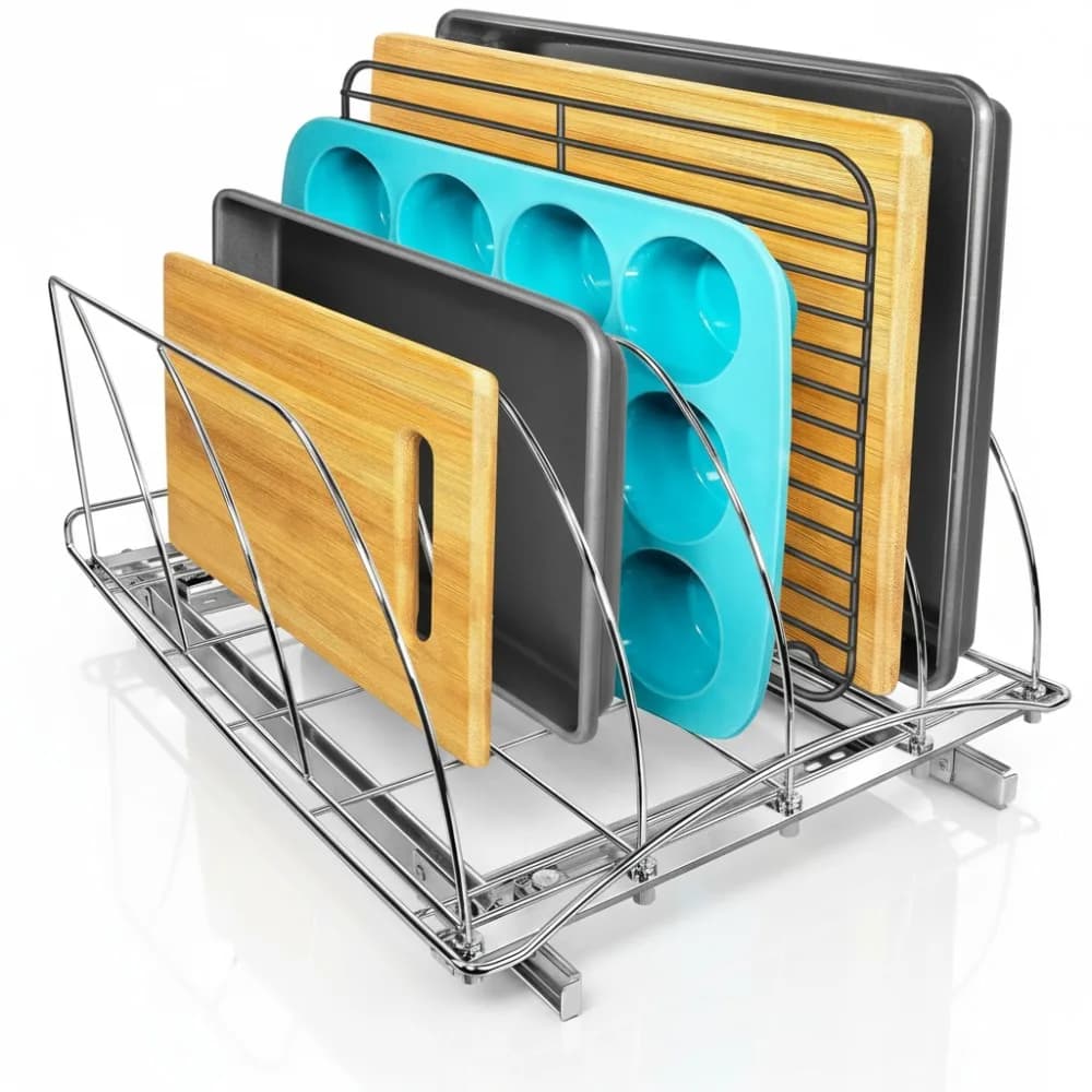Professional kitchen holder for cutting board and baking trays - Heavy duty chrome