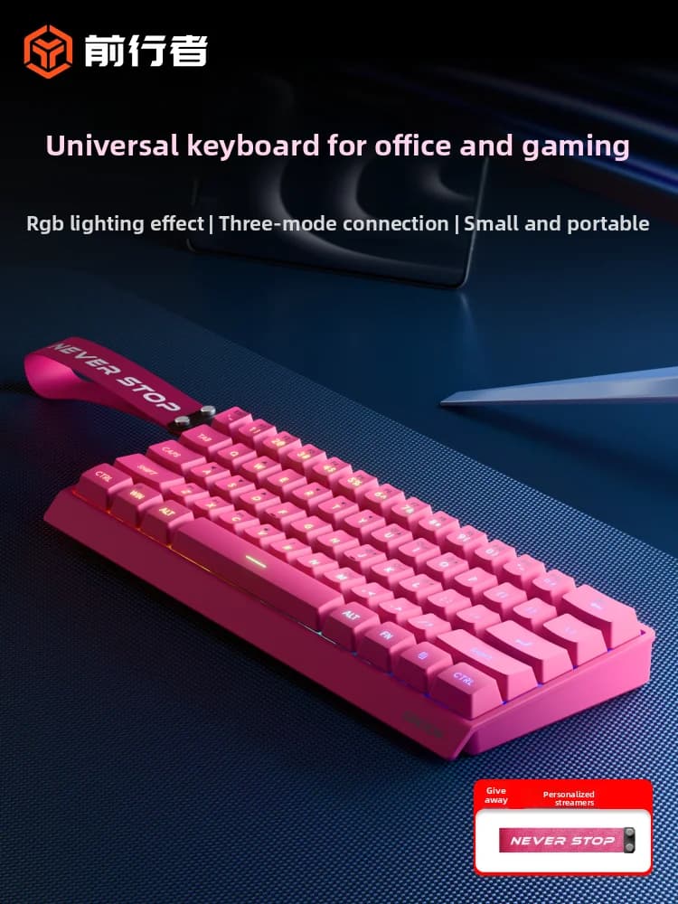 EWEADN F61 Combo Tastiera Meccanica Cablata e Mouse Silenzioso Bluetooth per Ufficio e Gaming