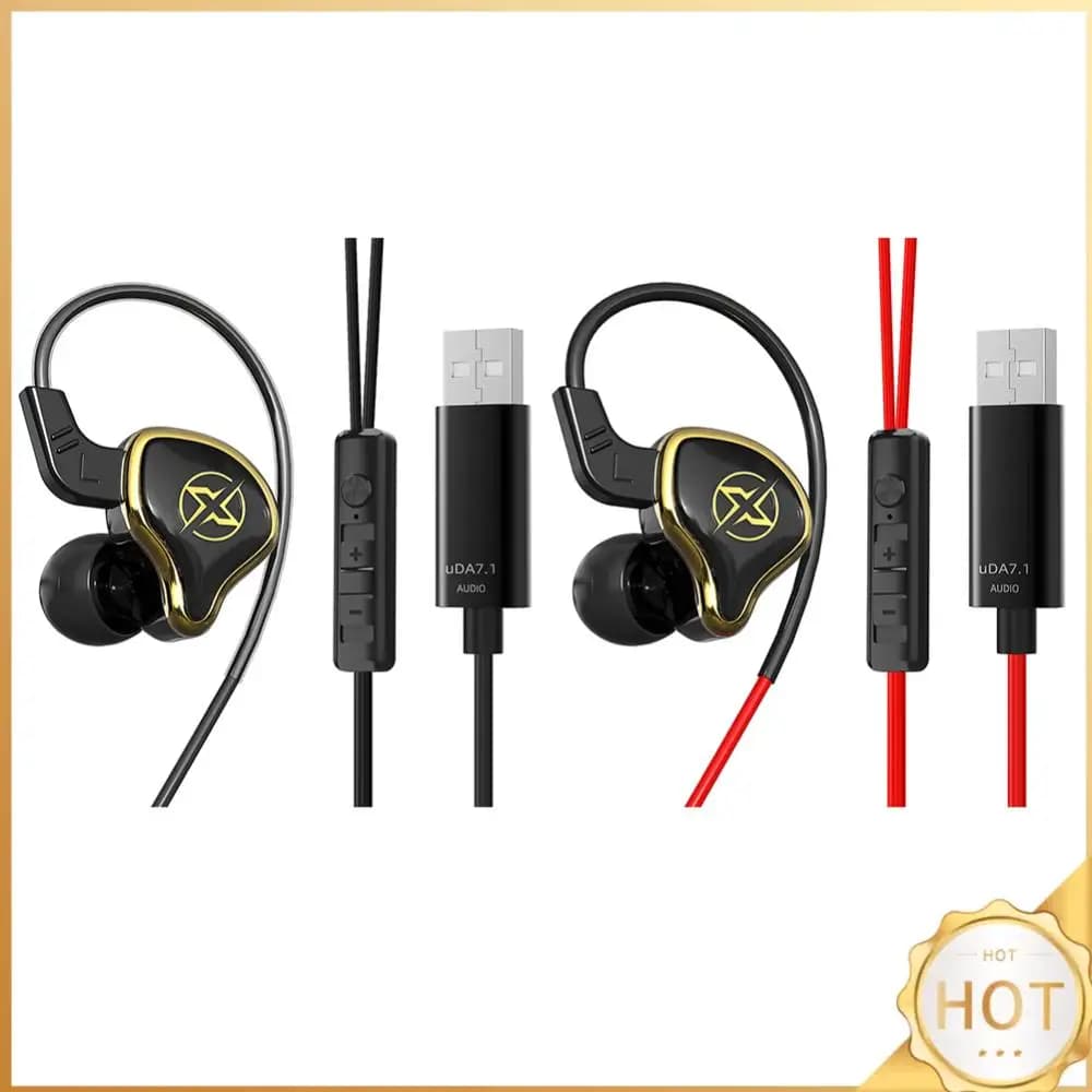 Auricolari con telecomando cablato e microfono, cuffie professionali da gaming con diaframma in PET, cavo USB da 2,5 m per PC e computer
