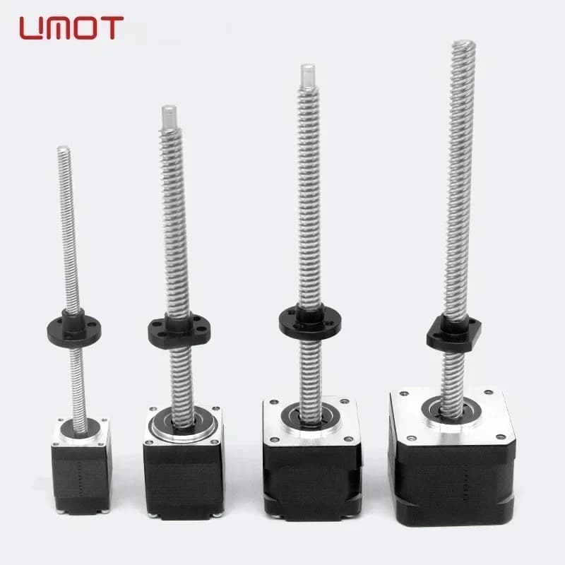 Motore passo-passo lineare ibrido UMOT Nema8 11 14 17 23 con vite a ricircolo di sfere micro e filettatura trapezoidale personalizzata T5 T8 per stampanti 3D
