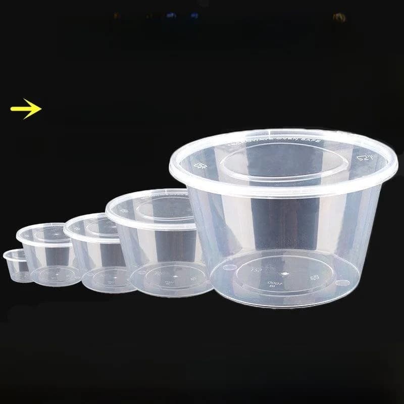 Contenitore per Pranzo in Plastica Monouso con Coperchio, Ciotola Rotonda da Asporto per Uso Domestico, Noodles Istantanei, Ciotola Piccola da 250ml