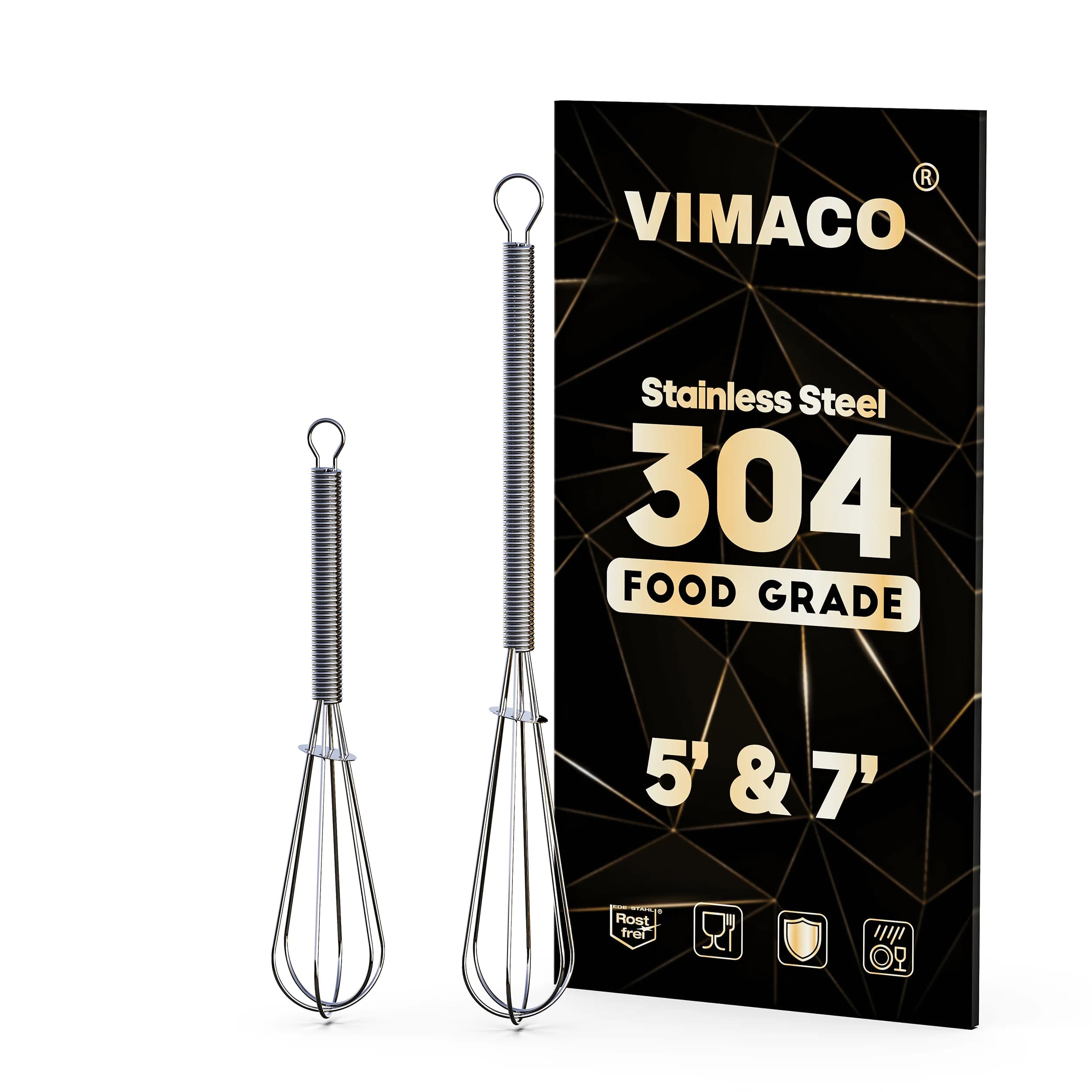 VIMACO ® Mini Frusta Filo di Acciaio Inossidabile 304 Manuale Frullino per le uova Mixer Utensile da Cucina Utensile da Cottura Crema di Latte Burro Mescolando