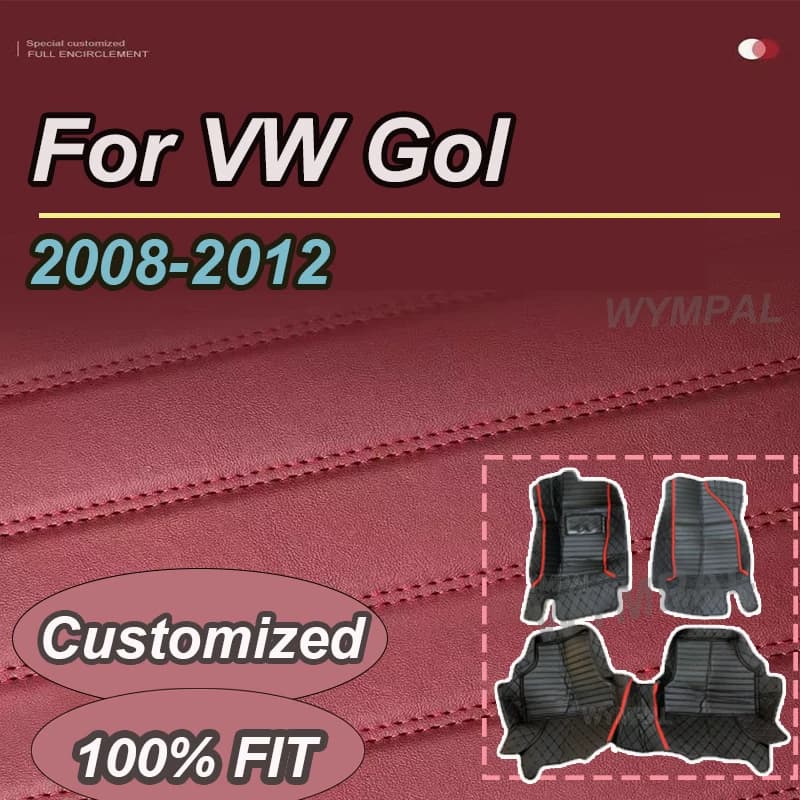Tappetini per auto automobilistici personalizzati di LUSSO per VW Gol 2008 2009 2010 2011 2012 Auto in pelle di lusso