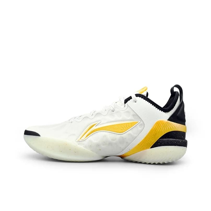 Li Ning Yushuai 19 V2 Cushioning Abrasion Resistant Lightweight Low top Basketball Shoes Men's White Black ABAV049-9