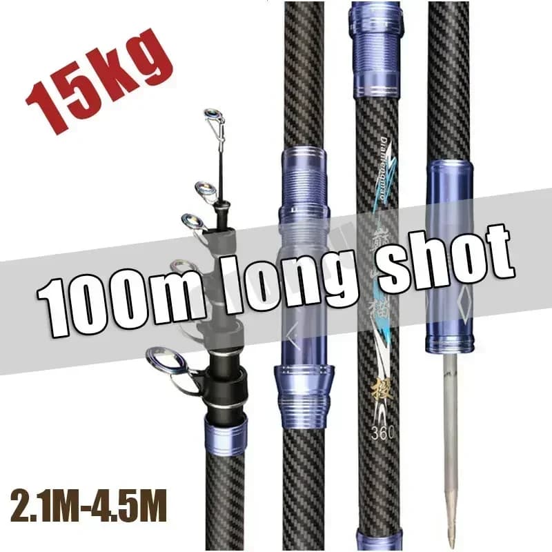 La migliore canna da pesca rotante portatile telescopica 2.4M,2.7M,3.6M,3.9M,4.5M canna da pesca 15kg canna da pesca in mare da viaggio canna da pesca su roccia