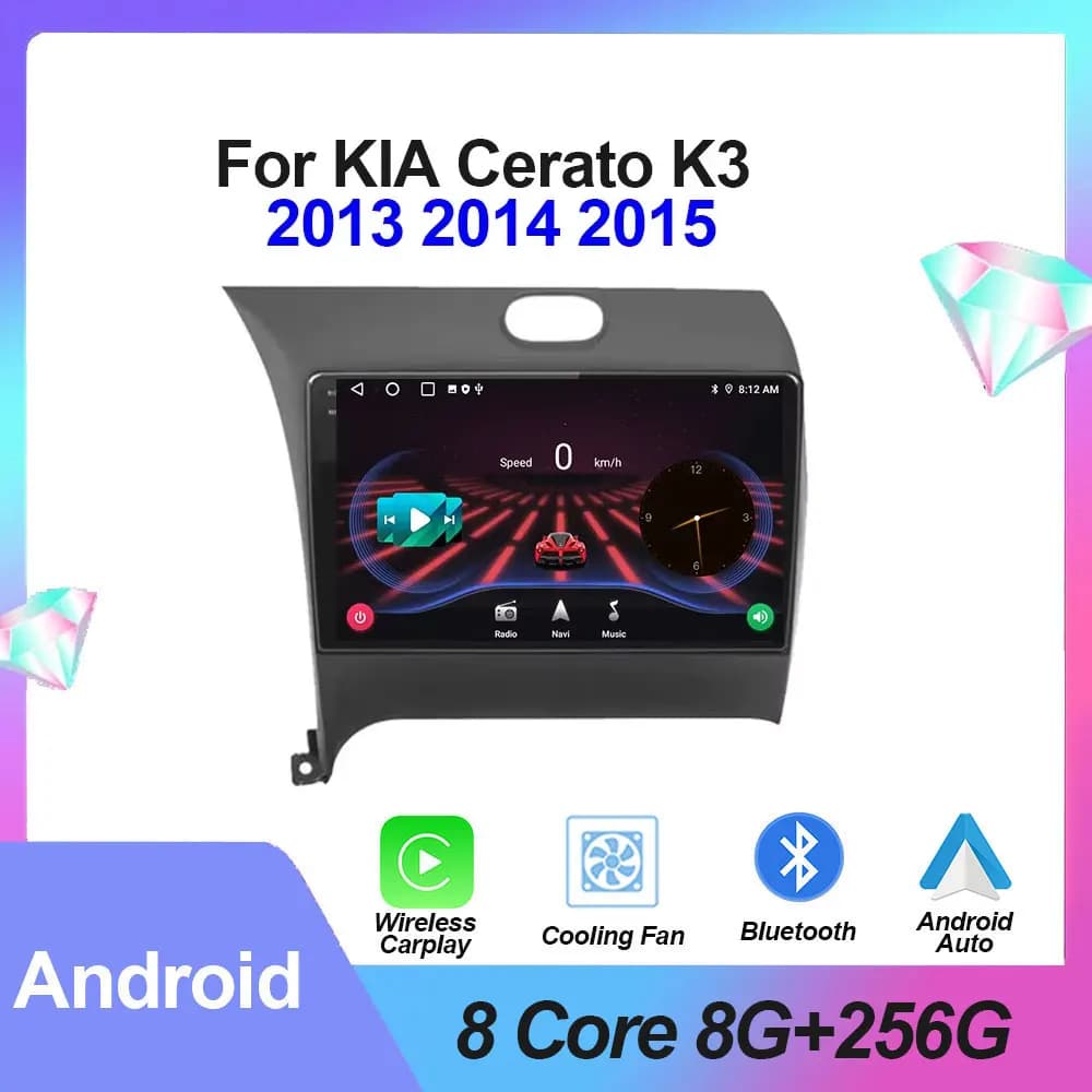 Per KIA Cerato K3 2013 2014 2015 Autoradio Multimediale Android Auto con Navigatore GPS, Schermo Touch, DSP, 4G LTE e Carplay