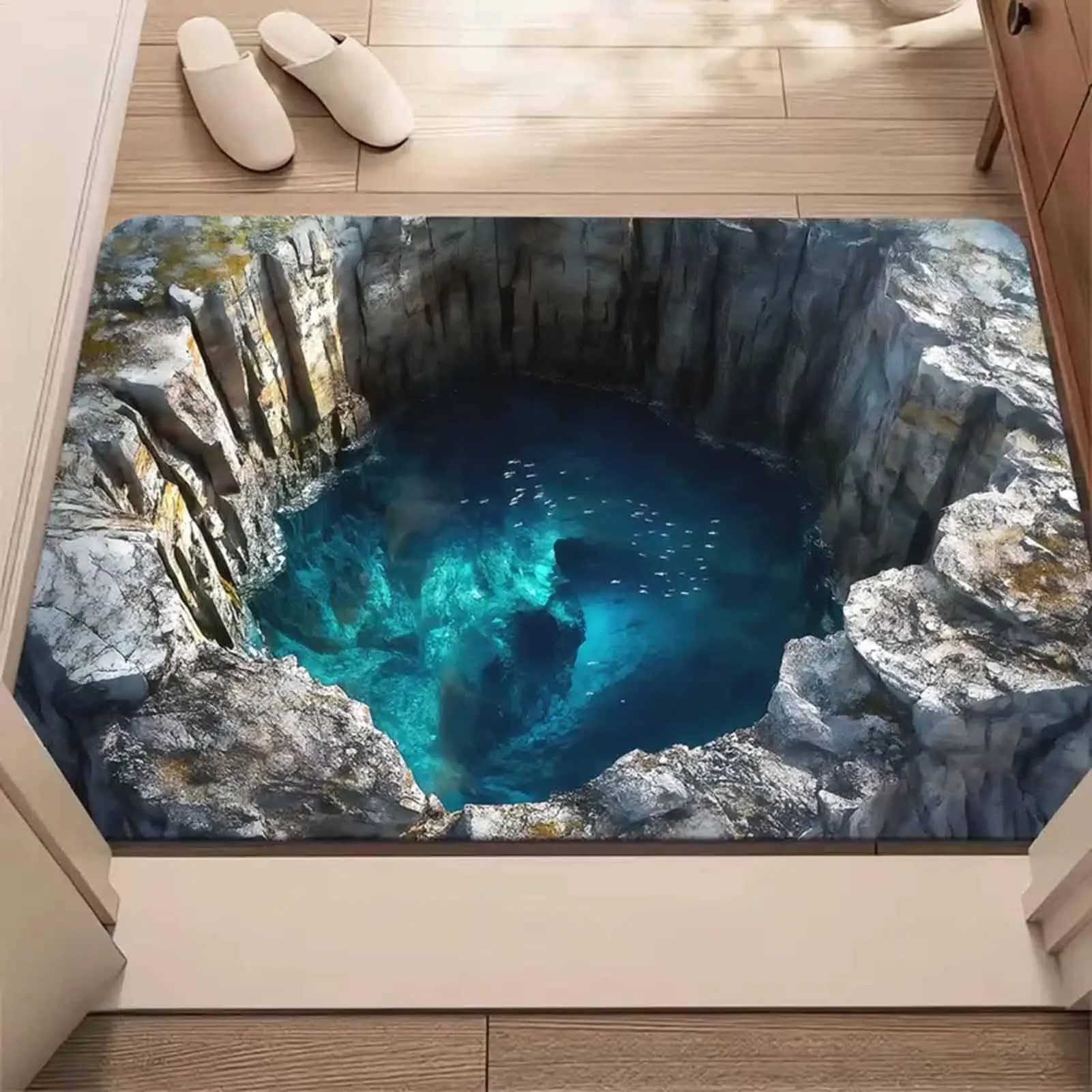Tappeto Illusion Zerbino antiscivolo Tappeto con foro 3D per ingresso Cucina Bagno Decorazioni per portico di Halloween per interni