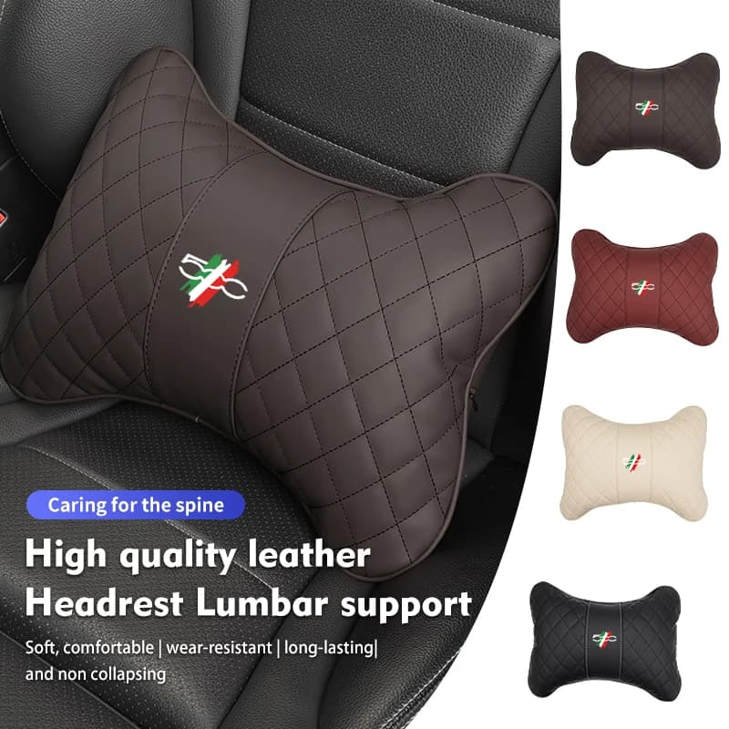 Car Headrest Lumbar Support Bone Shape Cushion Waist Pillow For Fiat Abarth Abarth 124 Abarth 595 500X 500L