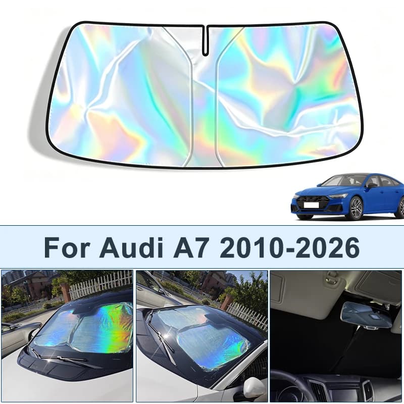 Parasole Pieghevole per Parabrezza Anteriore per Audi A7 2010-2026, Protezione UV Riflettente, Accessori Interni Auto