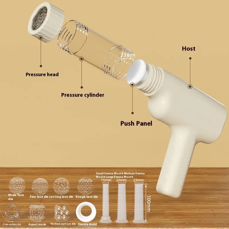 Macchina per pasta intelligente portatile ricaricabile USB di vendita calda con 6 stampi Macchina per pasta automatica per utensili per pasta domestica facile da usare
