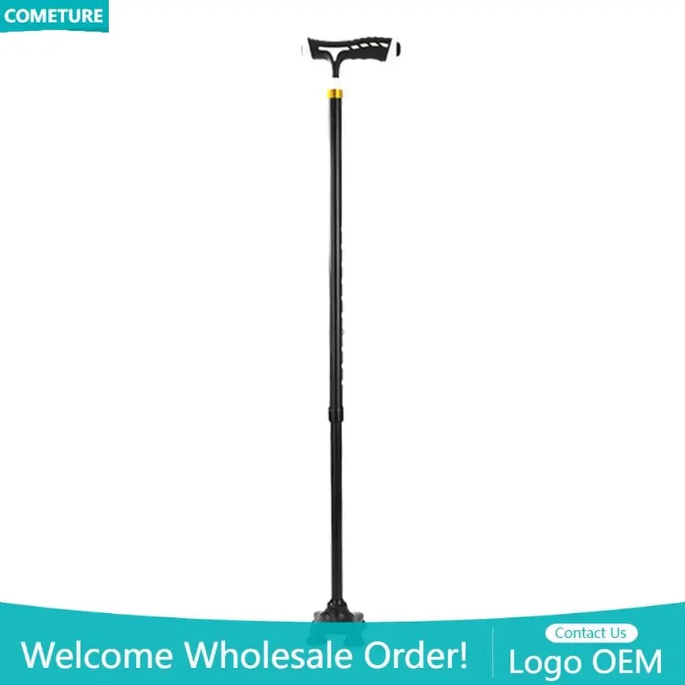 Anti-slip trekking poles with T handle Folding trekking poles Hiking sticks Mountaineering mold Hiking tool with LED light