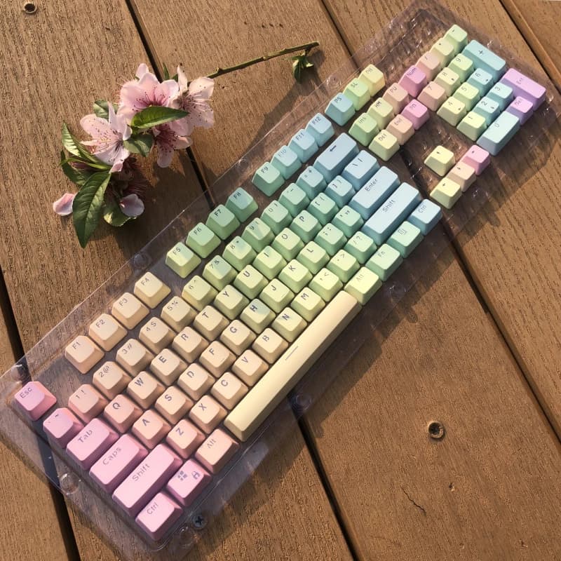 104 keys Rainbow Gradient OEM Profile PBT Copritasti for MX Switch Mechanical Keyboard RGB Gaming Retroilluminato Keycap Custom Copritasti