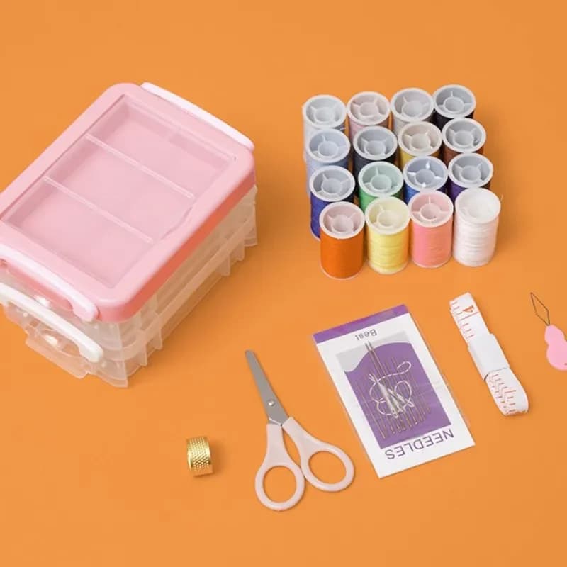Home Sewing Thread Kit - DIY Hand Stitching Thread Set for Clothing Repair, Includes Black, White, and Colorful Sewing Thread