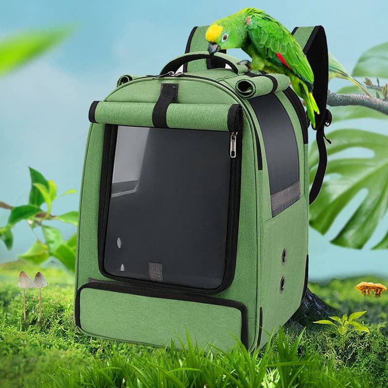 Gabbia per il trasporto del vestito dello zaino del pappagallo dell'animale domestico, Gatto Viaggio all'aperto Traspirante Carrier Bird Canary Borsa da trasporto impermeabile Uccelli Supp