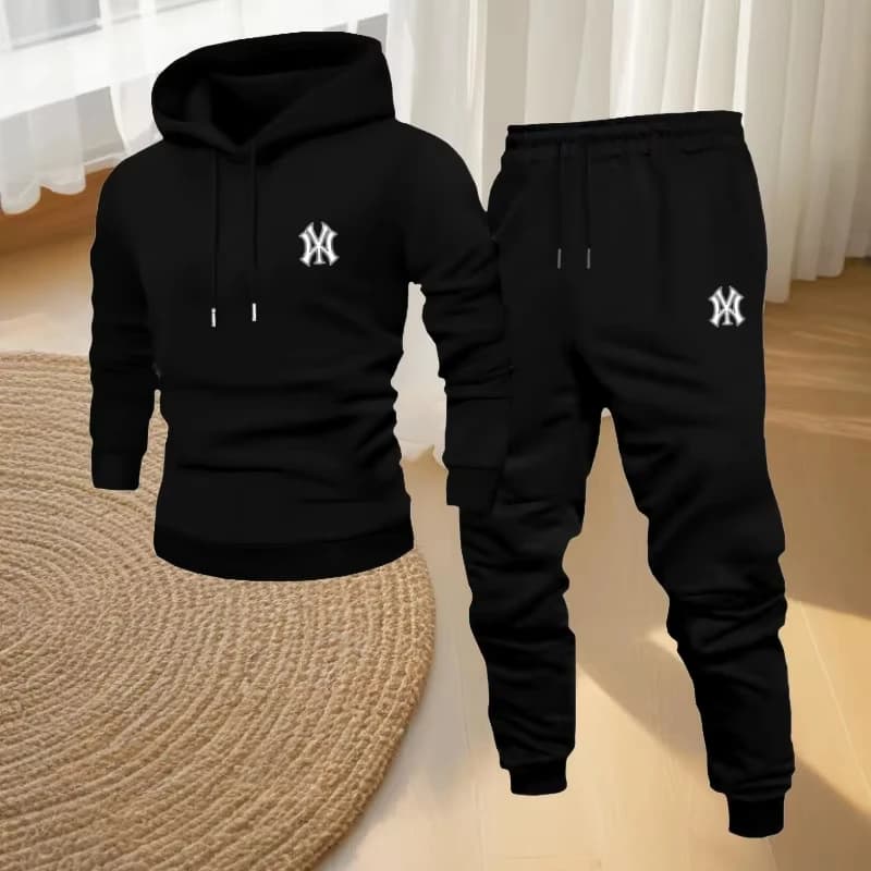 2026 autumn New outdoor sports casual wear - a stylish men's hooded sweatshirt and sports pants set