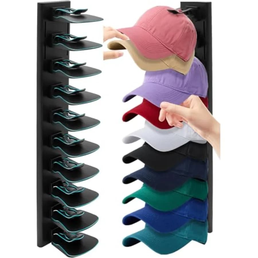 Hat Racks for Baseball Caps, Hats Rack Organizer Hold Up to 20 Hats, Hat Organizer for Baseball Caps Hat Holder Storage Display