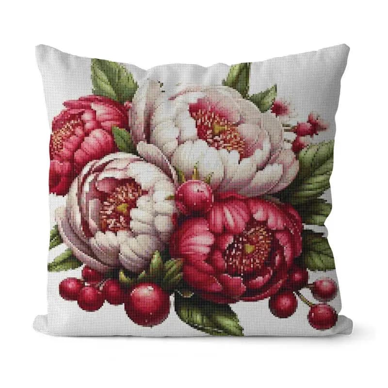 Gufo Punto croce Cuscino Fiore Animale Stampato Tela Foglia 11CT Filo di cotone Cucito Decorazione della camera da letto
