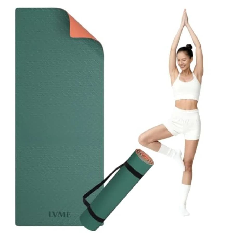Yoga Mat Often 0.4 cm Anti-slip with Strap, Bicolor Style 72x24, Exercise Mat for Women and Men, for Yoga and Pilates