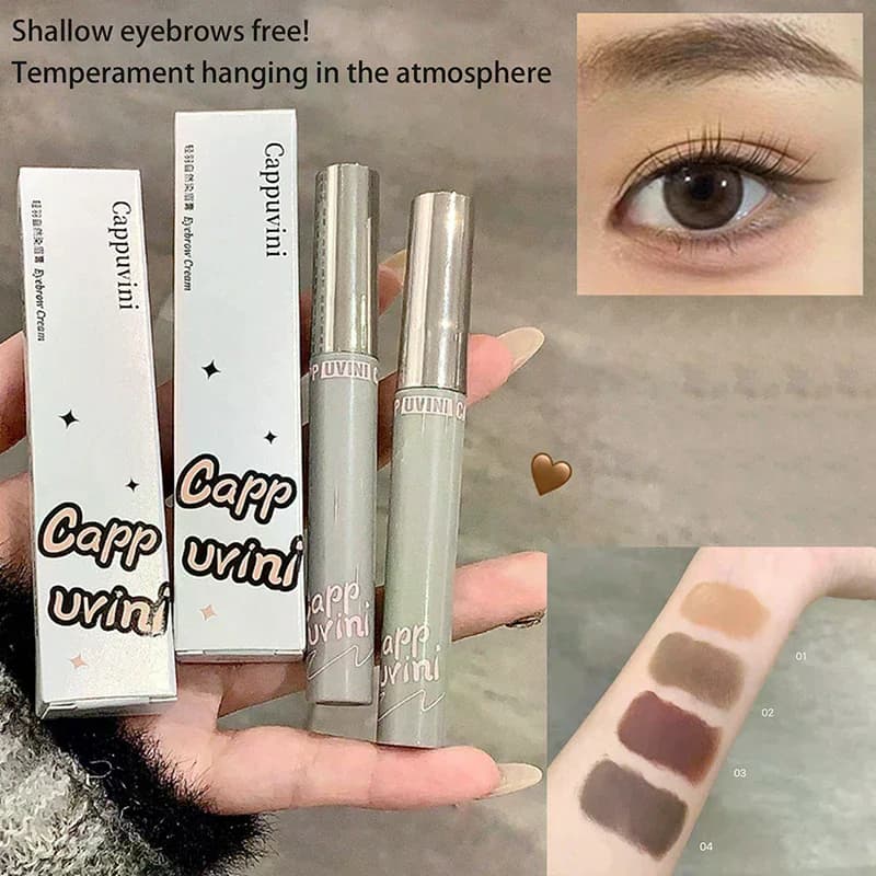 Tinta Naturale per Sopracciglia Cappuvini, Gel Impermeabile a Lunga Durata, Mascara Colorante per Sopracciglia, Crema Esaltatrice per Sopracciglia, Cosmetici