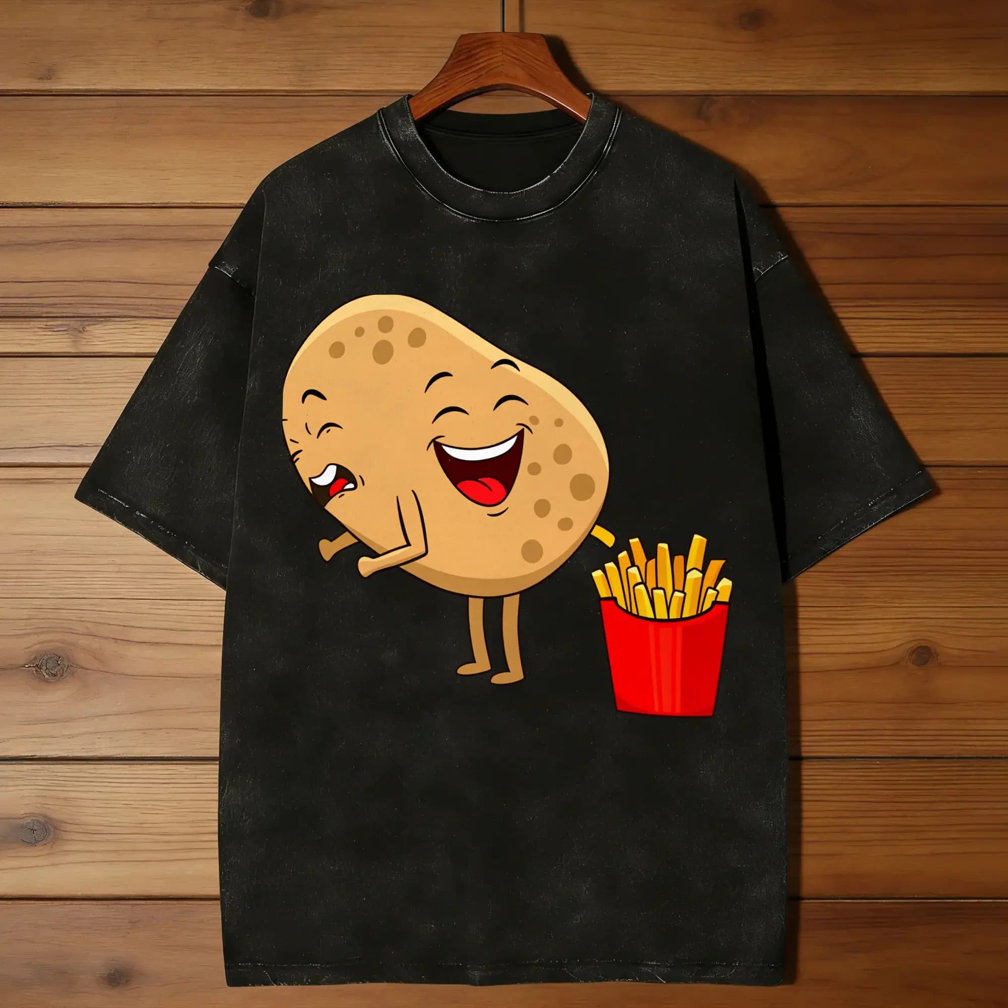 Maglietta Farting Potato per uomo, 100% cotone, magliette divertenti, girocollo, manica corta, abbigliamento estivo