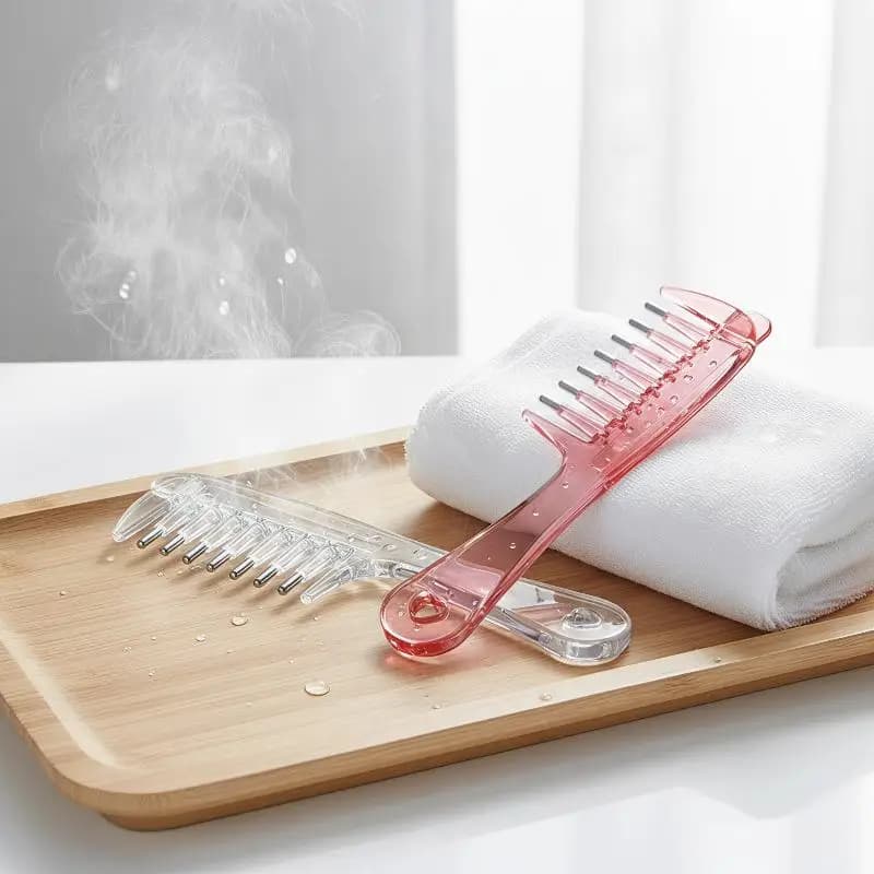 Unisex Transparent Essential Oil Massage Comb Reservoir Rolling Teeth Scalp