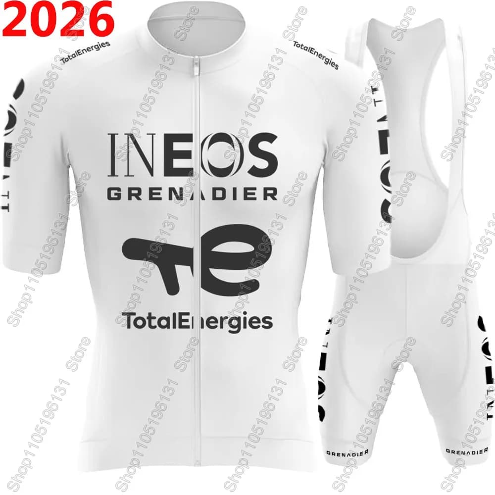 Complete Cycling Ineos Grenadiers 2026 White - Knit and Salopette Estiva per Bici Corsa e MTB