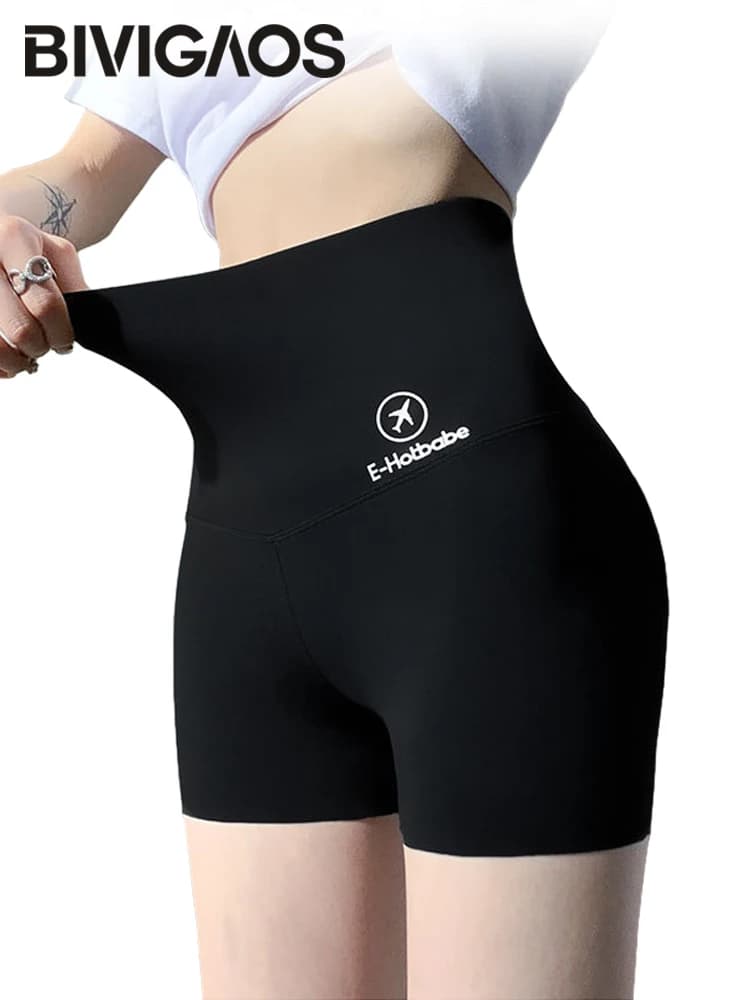 BIVIGAOS Summer Thin Ice Silk Shark Shorts Women Butt Lift Sexy Slim Sports Fitness Mini Shorts Shorts High Life Safety Shorts