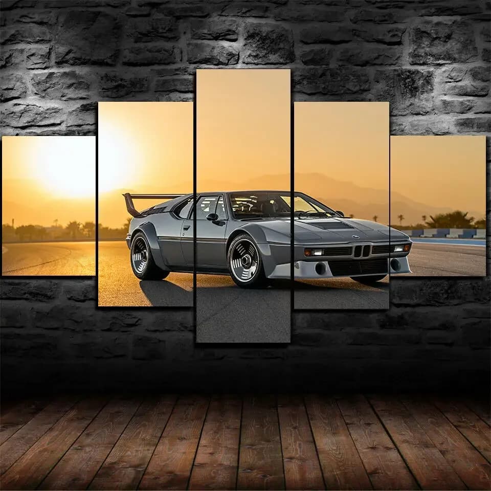 Frameless 5 Pieces 1979 Canepa M1 Classic Car Home Decor Picture Frame Painting Poster Wall Art for Living Room Decoration