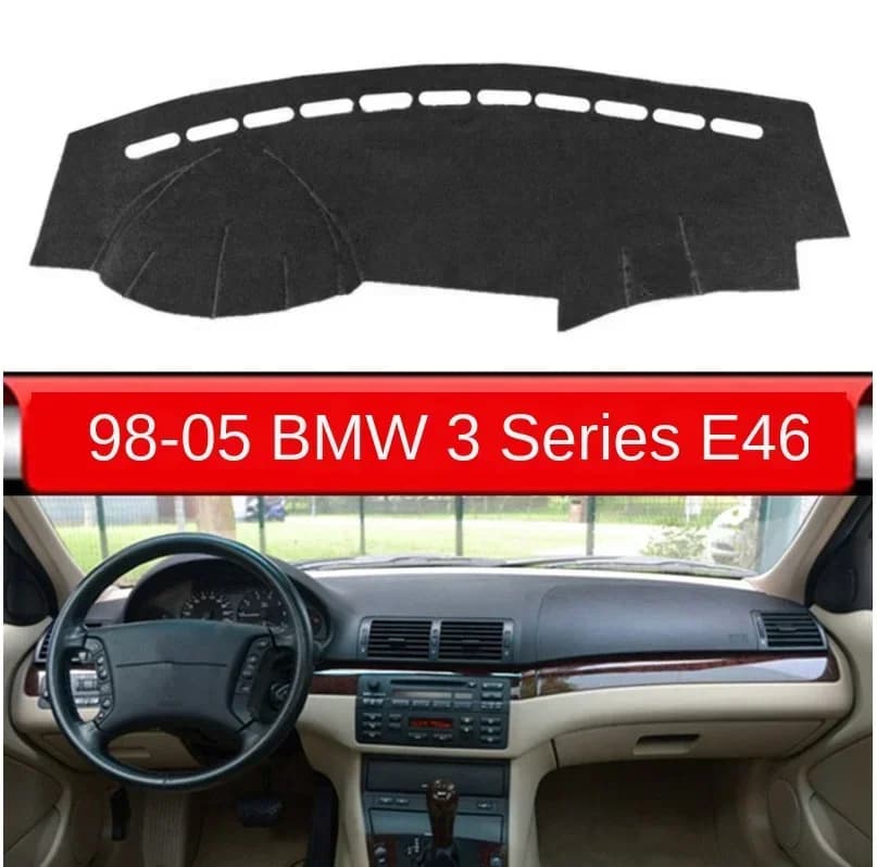 FOR 98 99 01 02 03 04 05 BMW 3 Series E46 mat dash panel dark mat sun protection central control blackout refit Mat Dashboard