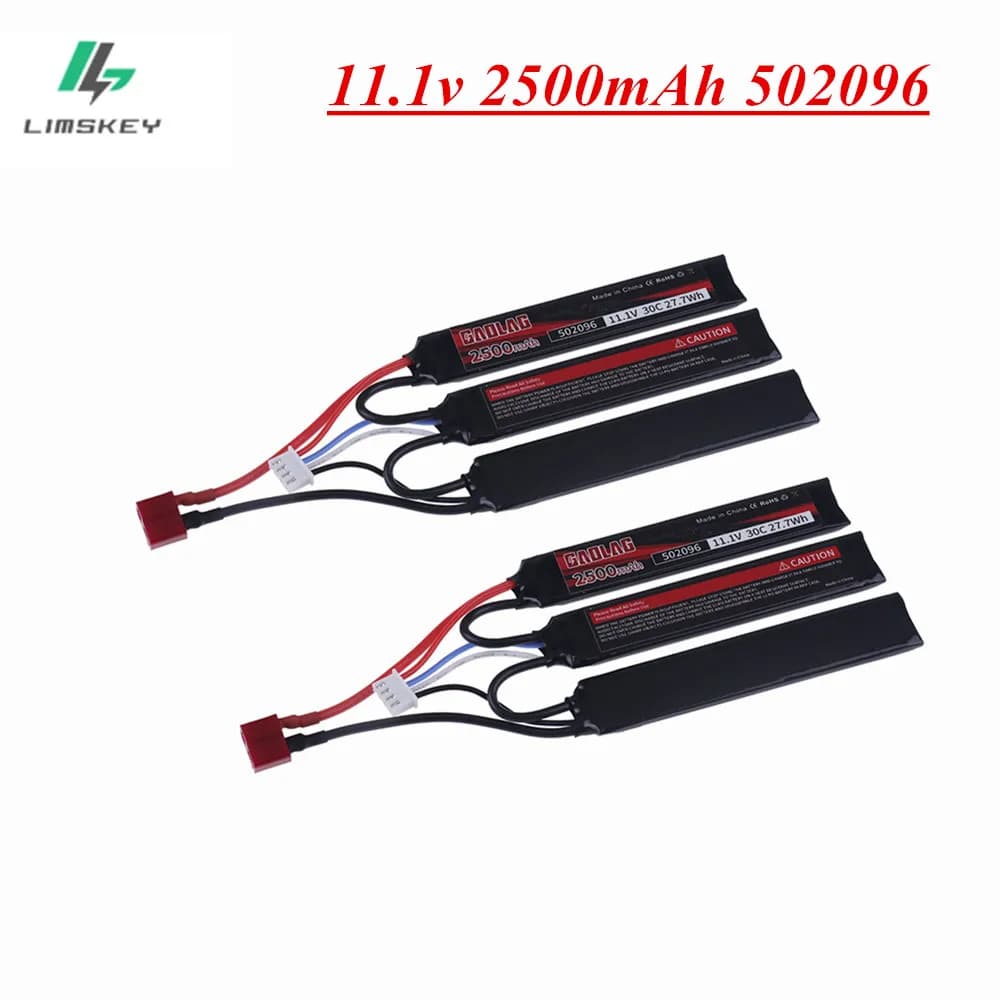 3s 11.1v Lipo batteria per pistola ad acqua softair 11.1V 2500mAh batteria T spina per softair BB pistola ad aria giocattoli elettrici pistole parti